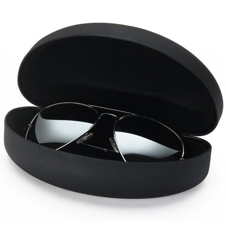 - ALTEC VISION Extra Large Protective Hard Carrying Case for Oversized Sunglasses Eyeglasses and Reading Glasses with Microfiber Cleaning Cloth - Black