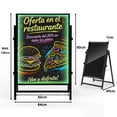 thumbnail image 2 of Foh Tablero de escritura de mensajes LED, Tablero de pizarra iluminado y borrable, efecto neón para menú cartel luminoso, con 8 marcadores de tiza fluorescente y control remoto (60x80 cm), 2 of 8