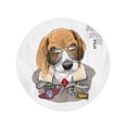 thumbnail image 2 of SIDONKU 60 inch Round Beach Towel Blanket Portrait of The Beagle in Aviator Glasses and Jacket Travel Circle Circular Towels Mat Tapestry Beach Throw, 2 of 2