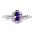 thumbnail image 4 of 925 Sterling Silver Rhodium-plated Amethyst & Diam. Ring Size: 6; for Adults and Teens; for Women and Men, 4 of 4