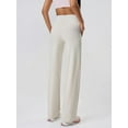 thumbnail image 4 of Women'S Comfortable Wide Leg Pants Big Pocket Fitness Yoga Pants Sports Casual Pants Extended White L, 4 of 8