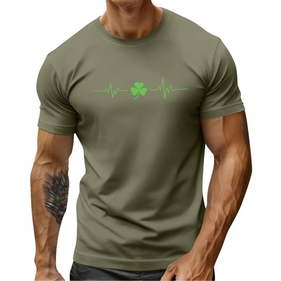 Men's St. Patrick's Day Shamrock Graphic T-Shirt Short Sleeve Crew Neck Top