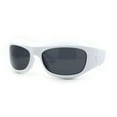 thumbnail image 2 of Runway Trend Exaggerated 90s Plastic Wrap Sport Plastic Sunglasses White Black, 2 of 4