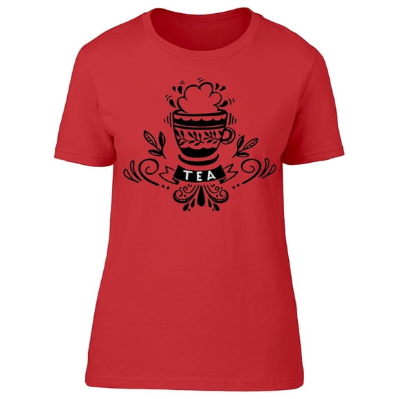 Tea Cup Art Doodles T-Shirt Women -Image by Shutterstock, Female XX-Large
