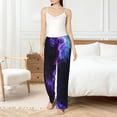thumbnail image 4 of Cauagu Purple And Blue Nebula Pajama Pants for Women Loose Fit Wide Leg Trouser Pants Casual Elastic Waist Drawstring Lounge Pants, 4 of 6