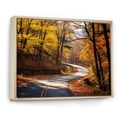 thumbnail image 2 of Designart "Golden Pathway Into Autumn's Embrace II" Landscapes Framed Wall Art - Modern Yellow Road Bedroom Framed Canvas Wall Art, 2 of 6