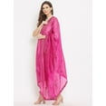 thumbnail image 4 of eloria Woman's Indian Ethnic Chunni, Silk Blend Embroidered Pink Dupatta, Stole, Scarf Shawl Wrap, 4 of 4