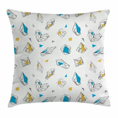 Abstract Throw Pillow Cushion Cover Geometric Crystal Figures