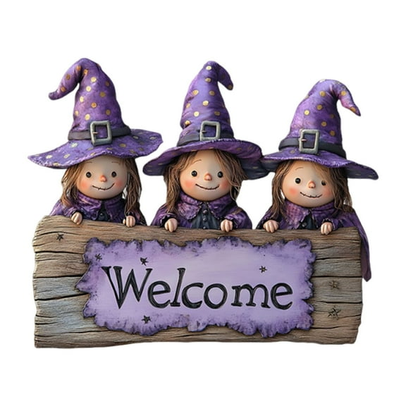 WMGHA Halloween Wreath Door Sign Welcome Sign for Front Door, Halloween Decorations Black Cat Happy Halloween Sign Hanging Home Wall Decor Halloween Party Favors Outdoor Indoor Supplies