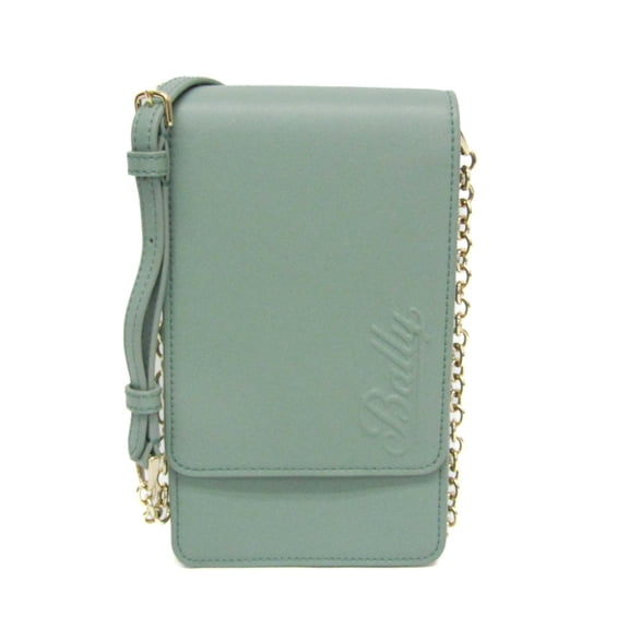 Pre-Owned Bally LHOREN.O Women's Leather Pouch,Shoulder Bag Green