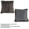 thumbnail image 3 of Lavish Home 18” Plush Pillow - Luxury Square Accent Pillow Insert and Shag Glam Cover Set, 3 of 6