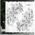 thumbnail image 4 of Ambesonne Floral Shower Curtain, Astrology Pisces Sign, 69"Wx84"L, Black White, 4 of 5