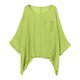 thumbnail image 1 of Camiseta informal elegante de color liso con bolsillo, cómoda y holgada para mujer - Poliéster, ropa de verano - Tallas S-XXXL, estampado, 1 of 8