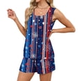 thumbnail image 6 of JULMCOMO 4th of July Two Piece Sets for Women Independence Day Square Neck Sleeveless Tank Top 1776 Outfits American Flag Patriotic Short Sets with Pockets Sky Blue S, 6 of 8