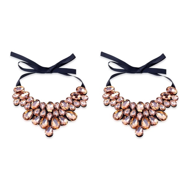 Sonducket Collar de mujer, gargantillas, colgantes, gargantilla para niñas, adorno de cuello, fiesta, banquete, damas, babero brillante, Type6 NO6