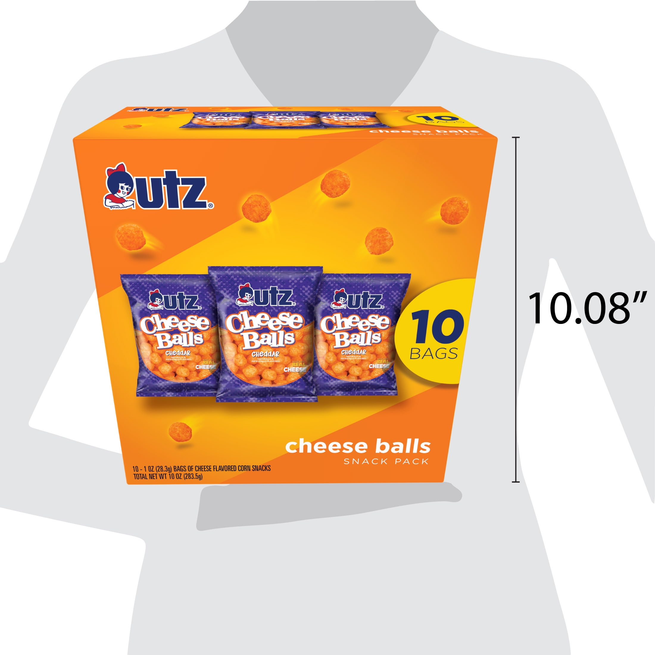 Utz Cheese Balls Snack Pack, Multipack, 1 oz, 10 Count
