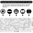 thumbnail image 4 of Topographic Gaming Mouse Pad White Large Mouse Pad XL Desk Mat 31.5x11.8x0.12 inch White Desk Pad Terrain Mouse Pad (Terrain - White), 4 of 13