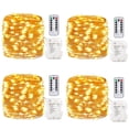 thumbnail image 1 of Paquete de 4 5M 50 guirnaldas de luces LED con pilas con temporizador de Control remoto alambre de cobre resistente al agua luces de cadena centelleantes blanco cálido, 1 of 5