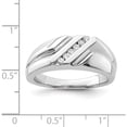 thumbnail image 4 of Sterling Silver Rhodium Plated Diamond Men's Ring (Size 11) Made In India qr5011-11, 4 of 5