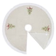 thumbnail image 2 of Embroidered Holly Christmas Tree Double-Layer Holiday (Natural+White Tree Skirt 53"), 2 of 4