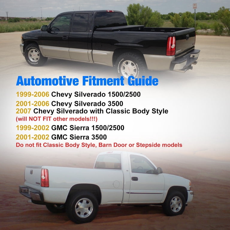 B A C K I N S T O C K💥, Fit 1999-2002 Chevy Silverado 1500 1999-2006 GMC Sierra Red LED Tube Tail Lights /, Tail Lights 3rd Brake Light - Foto 8