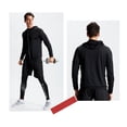 thumbnail image 2 of BUYJYA 5Pcs Men's Workout Set Gym Clothing Compression Leggings Shorts Shirt Long Sleeve Top for Running, 2 of 7