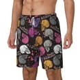 thumbnail image 2 of Balery Halloween Skeleton Mens Swim Trunks Swim Shorts for Men Quick Dry Inseam Beach Shorts with Compression Liner Pocket-3X-Large, 2 of 9