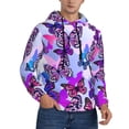 thumbnail image 2 of Naloa Flying Butterflies Men's Casual Hooded Collar Drawstring Hoodies Pullover Sweatshirts Casual Long Sleeve Shirts-4X-Large, 2 of 7