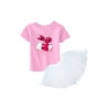 Awkward Styles 4th Birthday Shirt Tutu Skirt Set Fourth BDay Girl Pink Rabbit Ballet Outfit