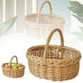 thumbnail image 2 of Wicker Picnic Basket with Handle,Woven Rattan Storage Basket for Easter,Garden Harvest,Vegetables,Fruits, Candy,Portable Hamper for Organizing,Wedding,Toy,Flower,Outdoor Picnicking Home Decor, 2 of 8