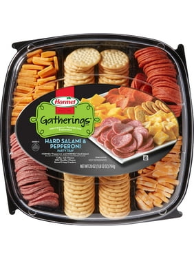 HORMEL GATHERINGS, Hard Salami and Pepperoni withCheese and Crackers, 28oz Deli Party Tray