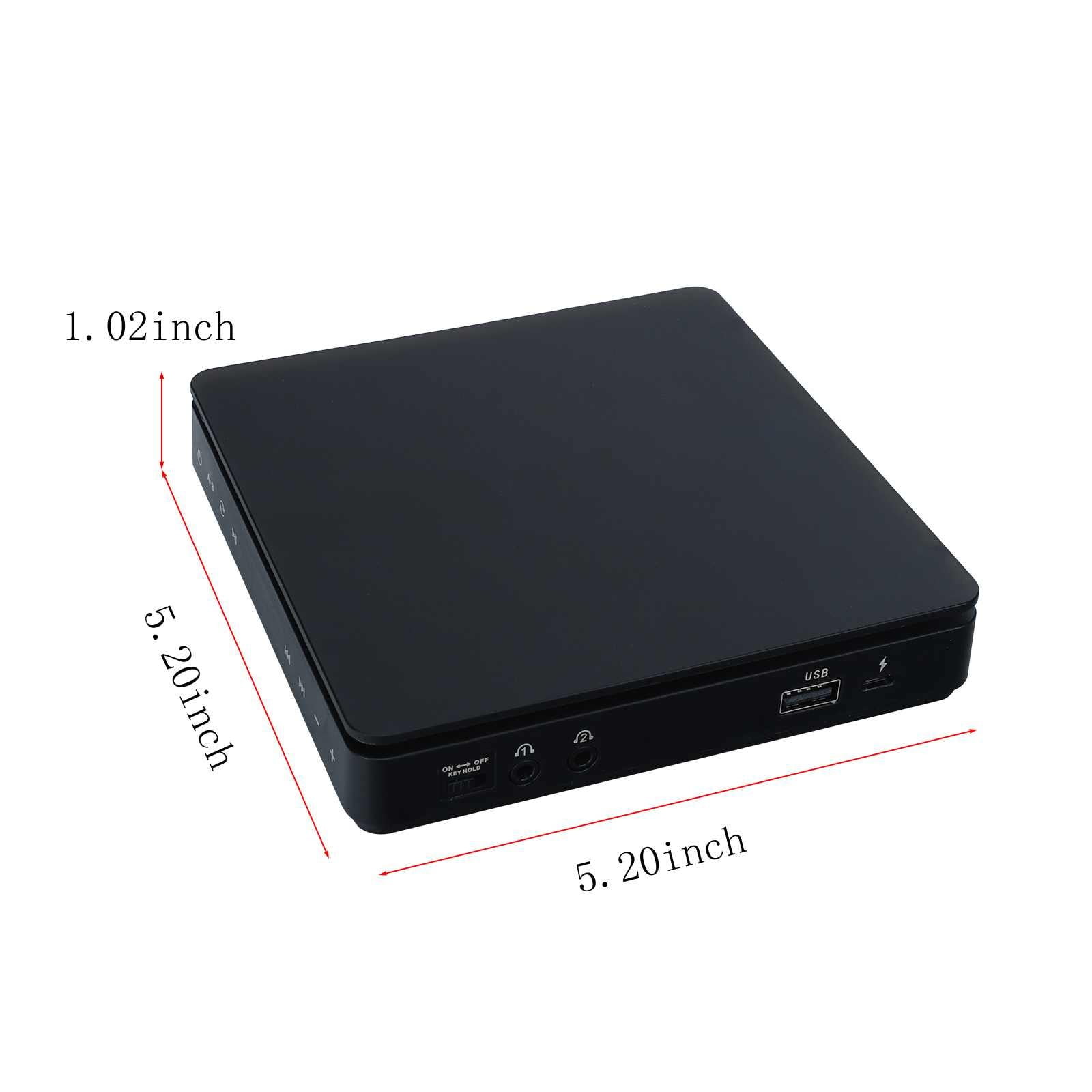 Nhthy Portable CD Player with Aux and USB Cables, Rechargeable Stereo CD Player for Home and Car, CD/MP3 Player with Built-in Battery and Headphones Black