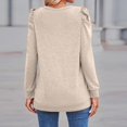 thumbnail image 4 of Women’s Casual Puff Sleeve Top Long Sleeve Round Neck Solid Color Loose Blouse Comfortable Fashion Shirt for Spring, Fall, Office and Daily Outfits, 4 of 5
