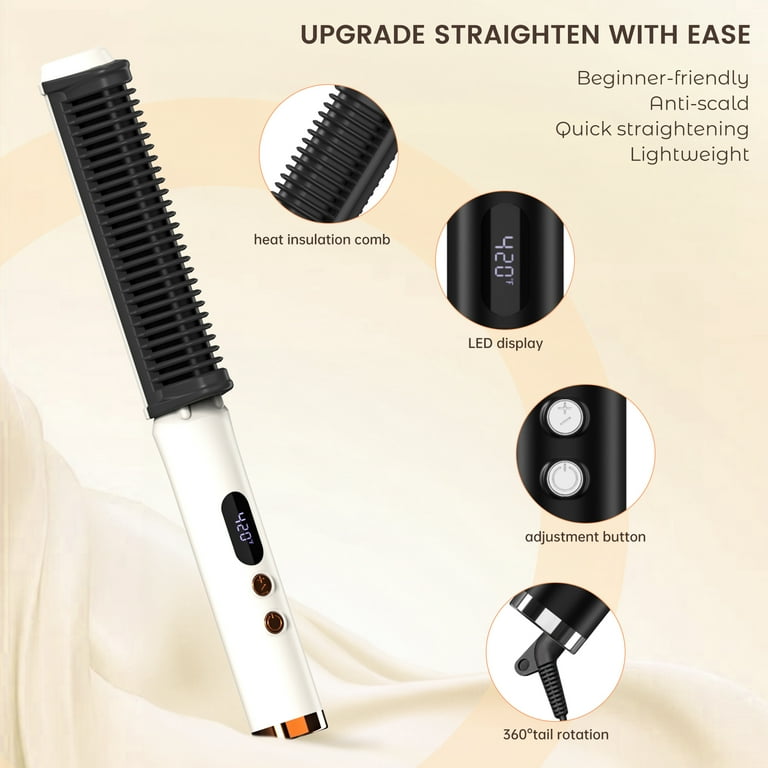 Sejoy Hair Straightener Brush, Negative Ion Hair Straightening