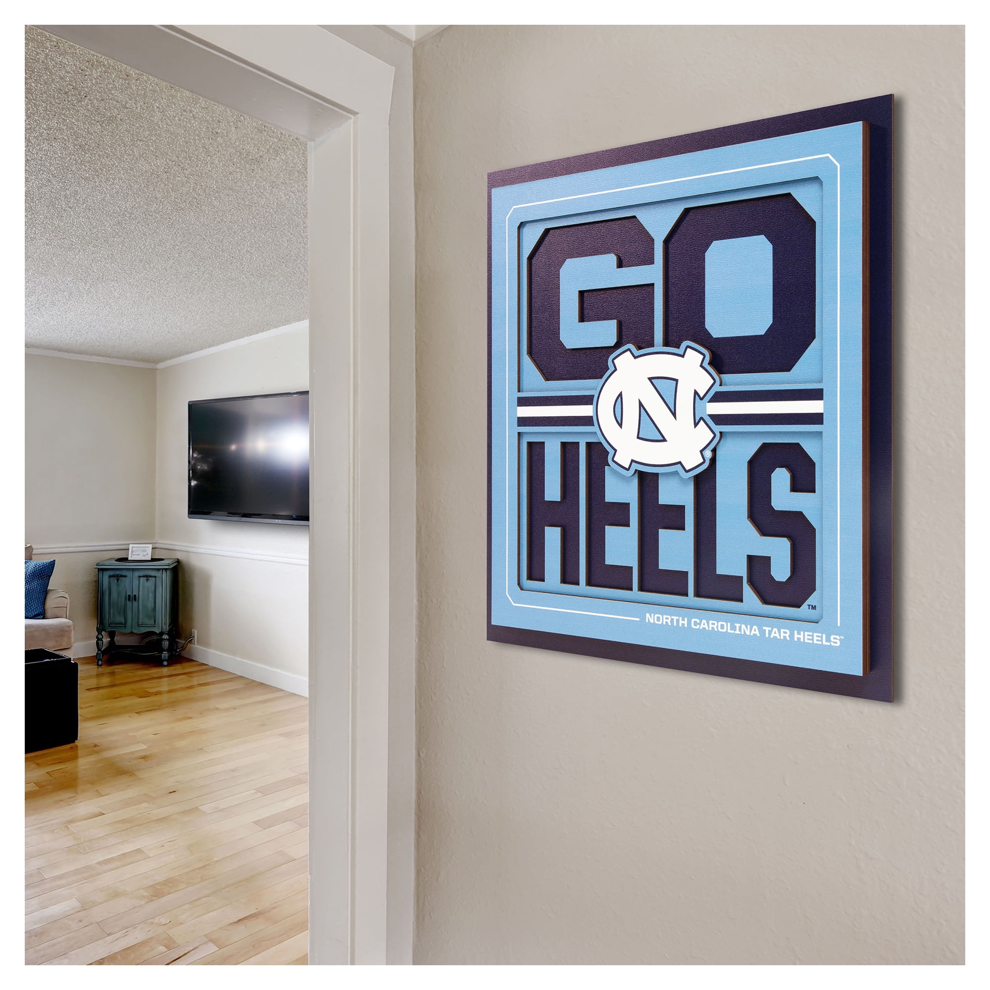 IDNA North Carolina Tar Heels 12" x 12" Slogan Series 3D Wall Art
