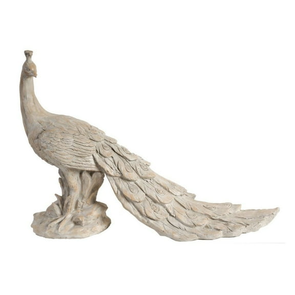 CC Home Furnishings Morara Peacock Sculpture - 30" - White