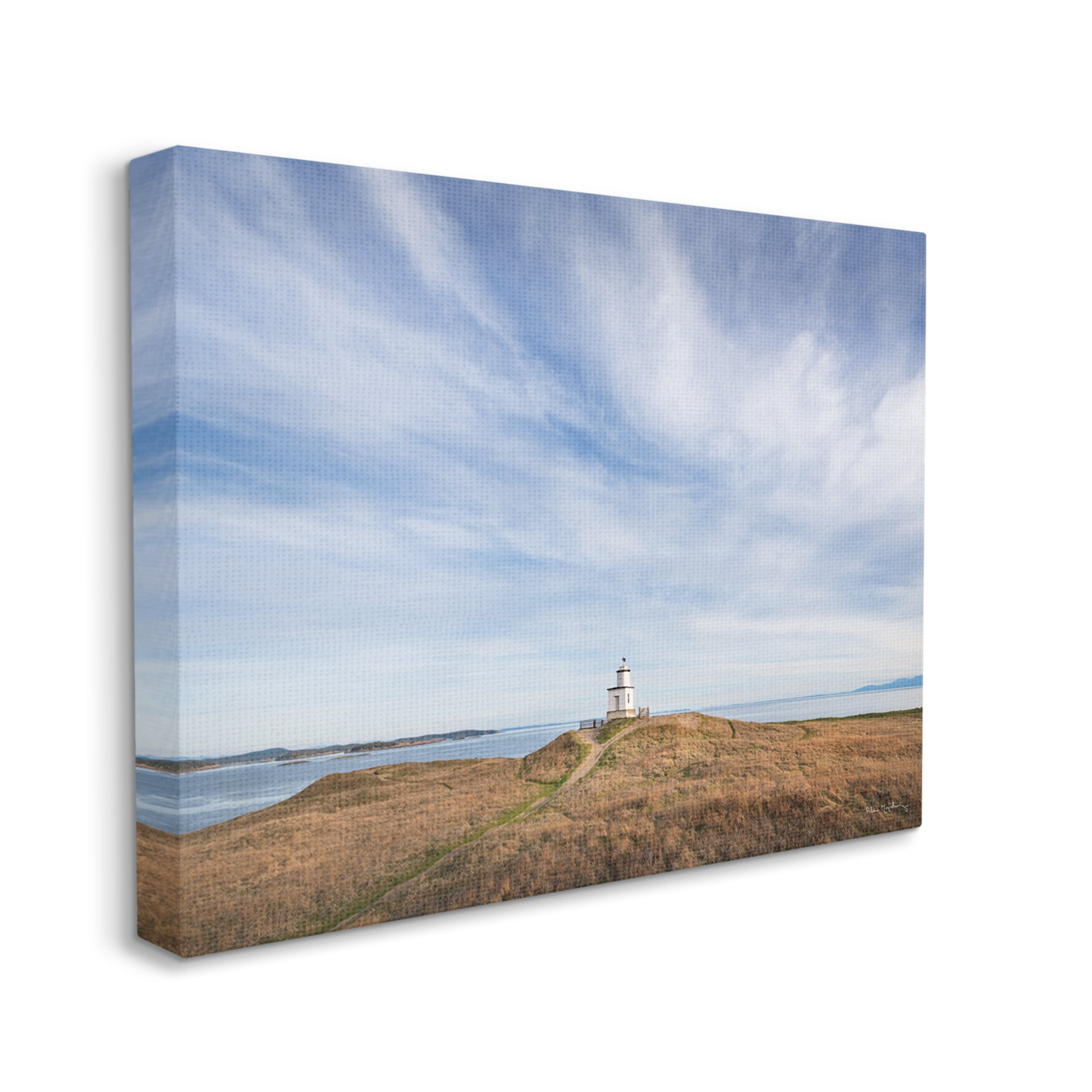 Stupell Industries Nautical Lighthouse Beacon Landscape Photography Gallery Wrapped Canvas Art Print Wall Art, 48 x 36