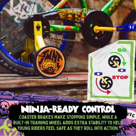 Dynacraft Teenage Mutant Ninja Turtles Boys 16 BMX Bike, For Kids Ages 5-7 Years