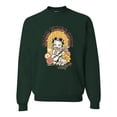 thumbnail image 1 of Wild Bobby, Betty Boop Good Vibes Only Betty Boop Unisex Crewneck Sweatshirt, Forest Green, Small, 1 of 5