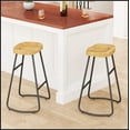 thumbnail image 2 of 29.52" Stylish and Minimalist Bar Stools Set of 2, Counter Height Bar Stools, for Kitchen Island, Coffee Shop, Bar, Home Balcony, Wood Color, 2 of 9