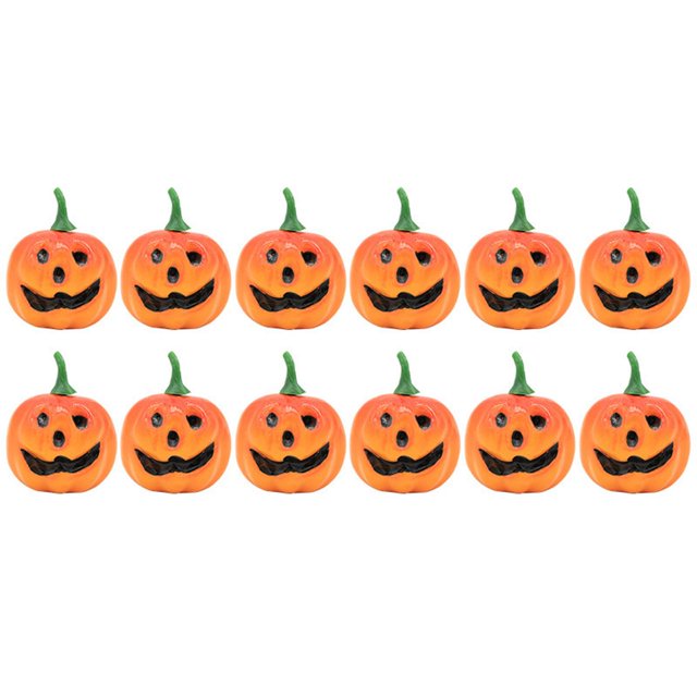 6/12 piezas Mini calabaza artificial de espuma para Halloween, simulación de vegetales falsos, bricolaje, amarillo, 12 piezas