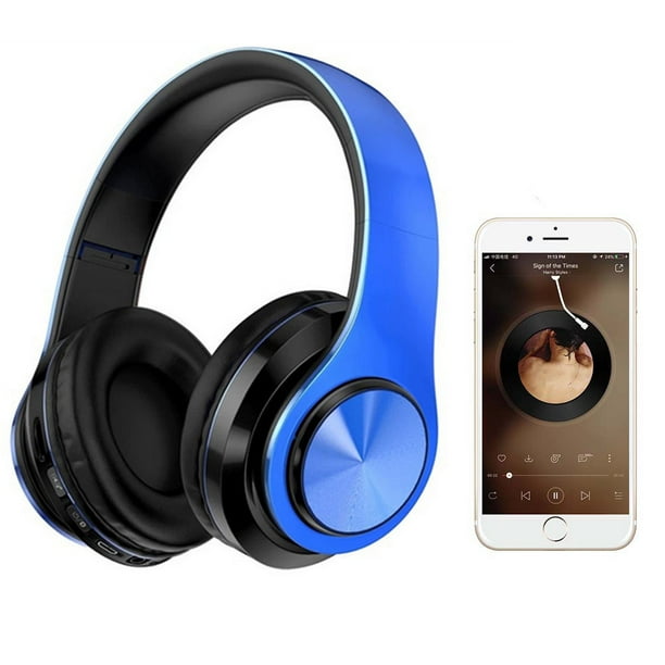 Casque Bluetooth Casque sans fil sur l'oreille avec microphone, casque  stéréo sans fil pliable et léger pour voyage travail TV PC téléphone  portable 