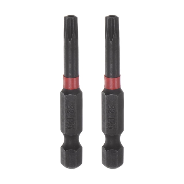 Unique Bargains T25 Magnetic Security Impact Torx Screwdriver Bit 1/4' Hex Shank 2' Length, 2 Pack