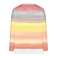 thumbnail image 5 of Staron Hauts à Manches Longues pour Femmes Mode d'Automne Hauts Rayés Colorés T-Shirt Ample à Col Rond Chemisier Chic Décontracté de Printemps Blouse Tunique Hauts Cadeaux de Noël pour Petite Amie, 5 of 5