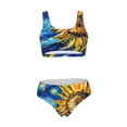 thumbnail image 5 of Kdxio vintage Starry Sunflower for Womens High Waisted Bikini Top Sports Style Two Piece Bathing Suits, 5 of 5