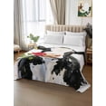 thumbnail image 2 of Black White Cow Full Size Flat Sheet, Wrinkleproof & Fadeproof Cooling Flat Bed Sheet Only, Spring Farmhouse Animals Printed Red Floral Breathable Soft Bedding Top Sheets 81 x 96 Inches, 2 of 8