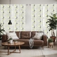 thumbnail image 2 of Ambesonne Abstract Window Curtains, Stripes Sketched Leaves, Each 28" W x 63" L, Green Grey, 2 of 5
