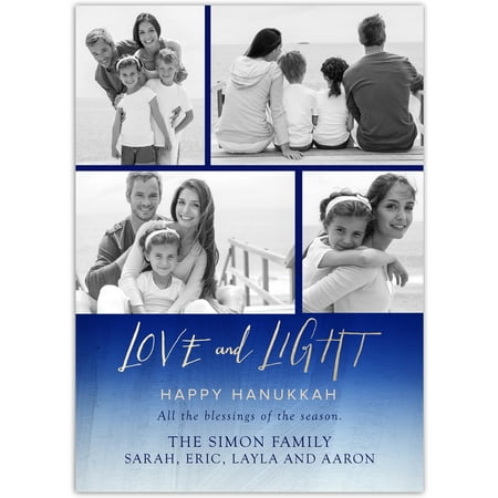 Love and Light - 5x7 Personalized Hanukkah Card