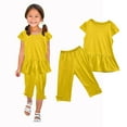 thumbnail image 2 of KyCheLot 1-10 Years Little Girls Sleep Set Soft Breathable Short Sleeve Tunic Shirt and Capris Pant 2 Piece, 2 of 6