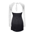 thumbnail image 5 of DHFJKG Womens Lace Backless Dresses Sexy Slim Fit Long Sleeve Sweetheart Neck Mini Dress Casual Evening Party Wear Trendy Dresses, 5 of 5